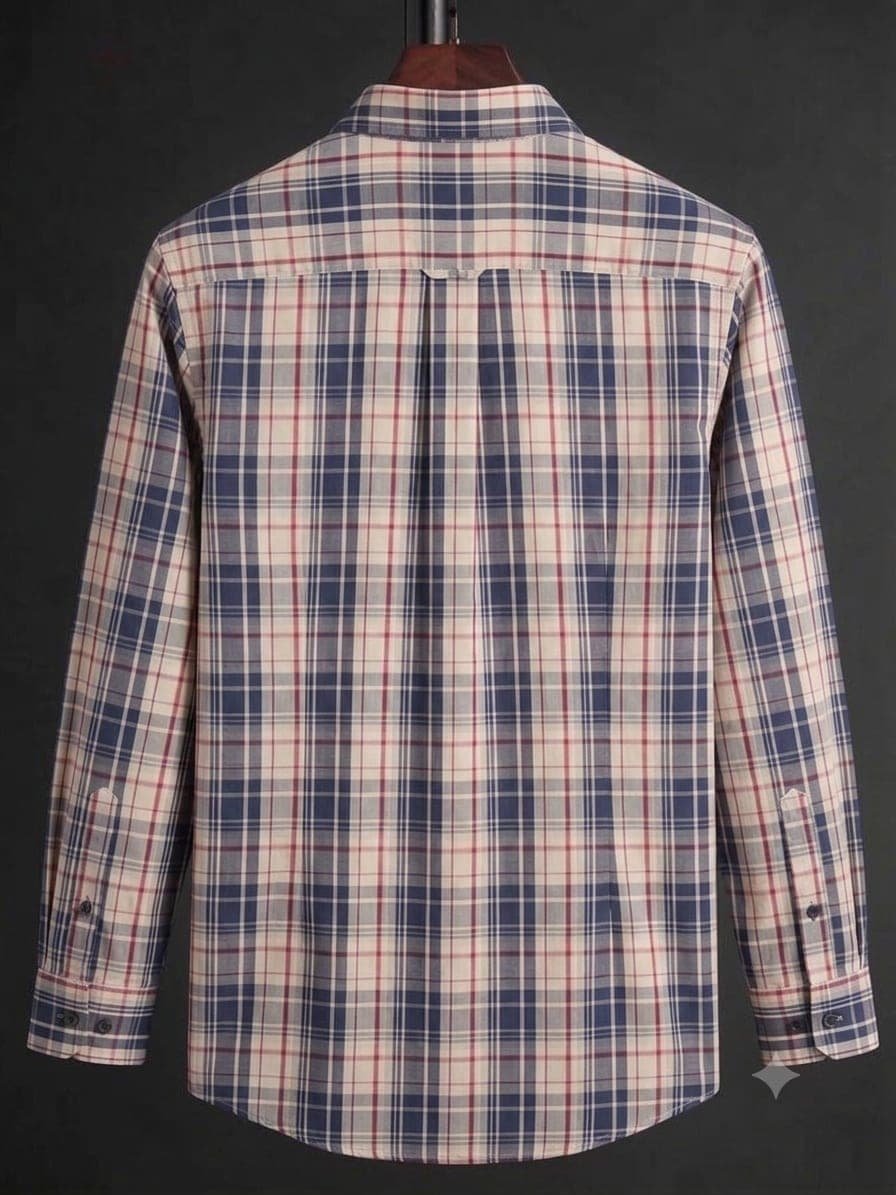 Men’s Premium Blue & White Checkered Casual Shirt