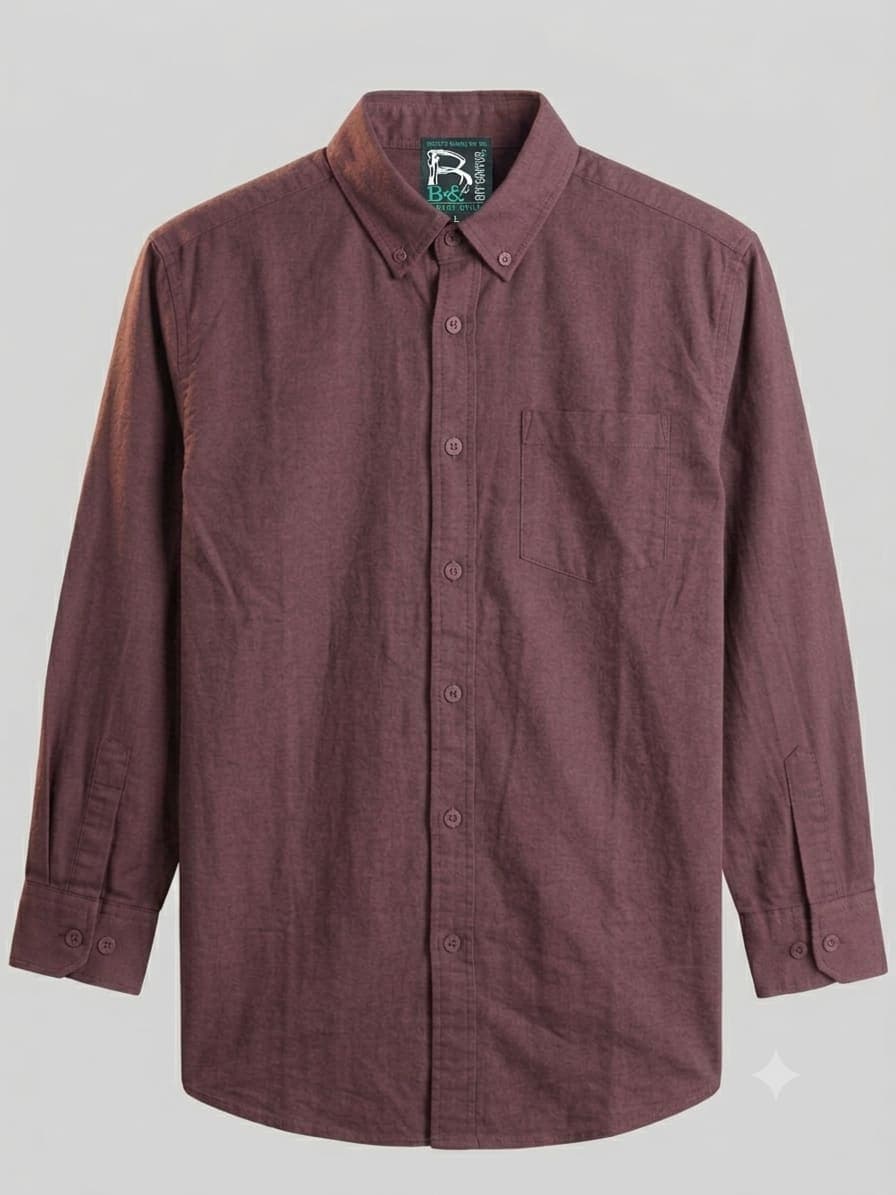 Men’s Wine Maroon Textured Full Sleeve Casual Shirt